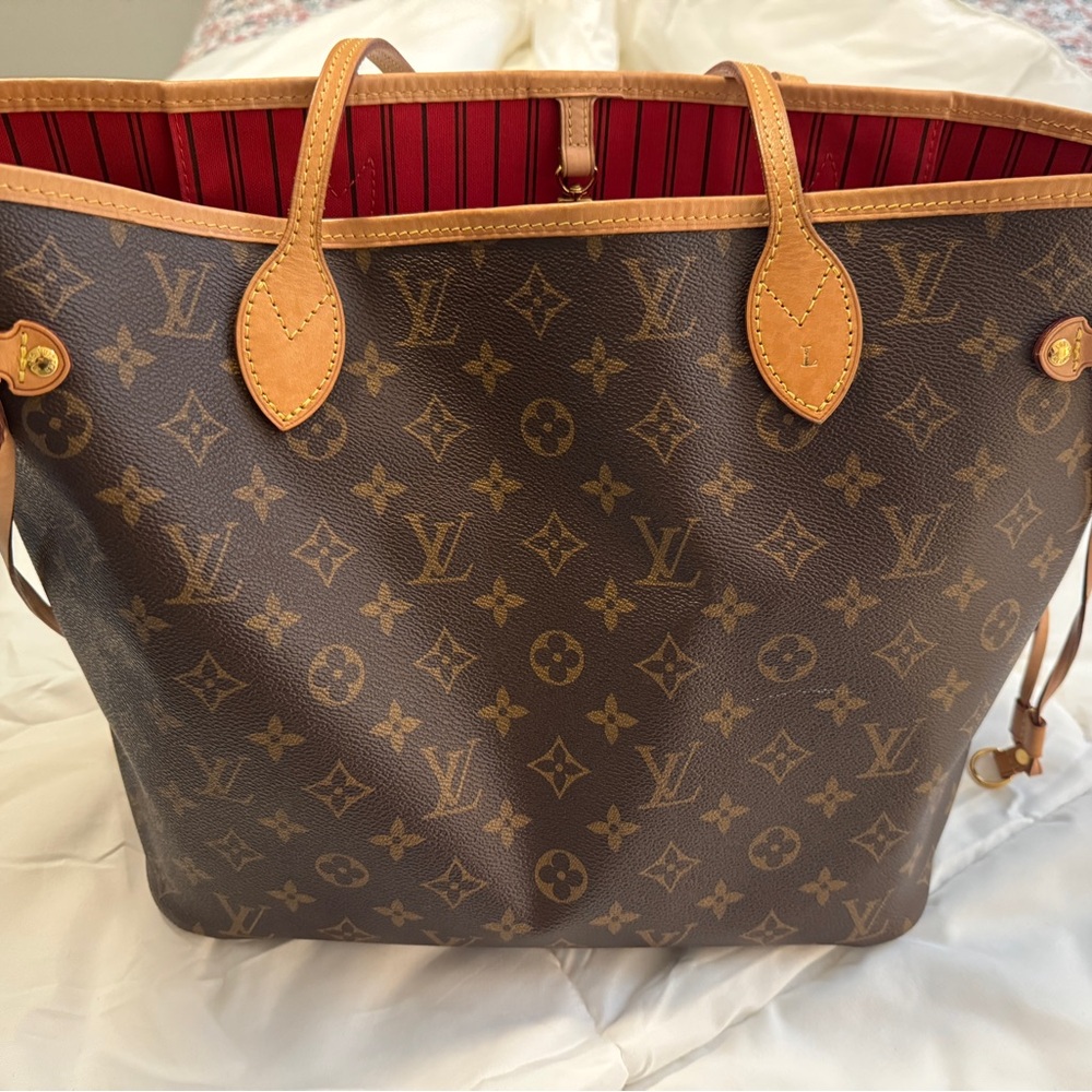 Louis Vuitton Monogram Tote with Red Interior